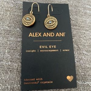 Alex & Ani Evil Eye Earrings Gold - BRAND NEW